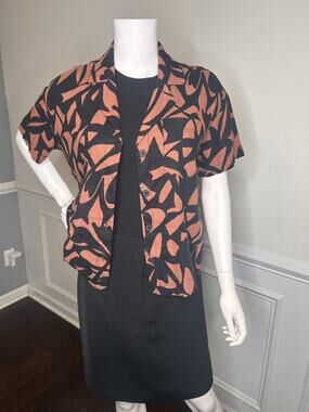 Women's Linen Short Sleeve Button-Down Camp Shirt - A New Day Floral XS